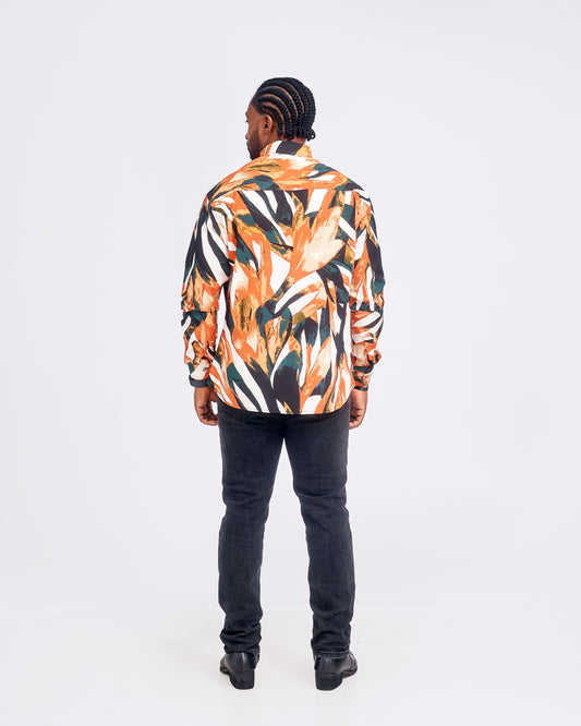 Brown Long Sleeve & Classic Straight Jeans