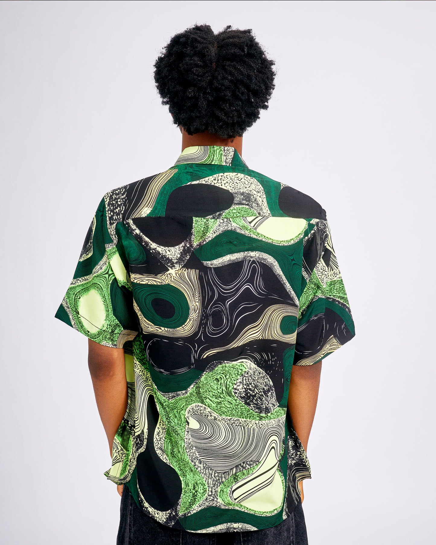 Deep Green Top & Relaxed Baggy Denim Shorts